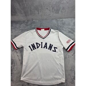 Match-Up Cleveland Indians Jersey V-Neck Short Sleeve White Red Navy Mens XL